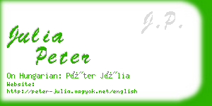 julia peter business card